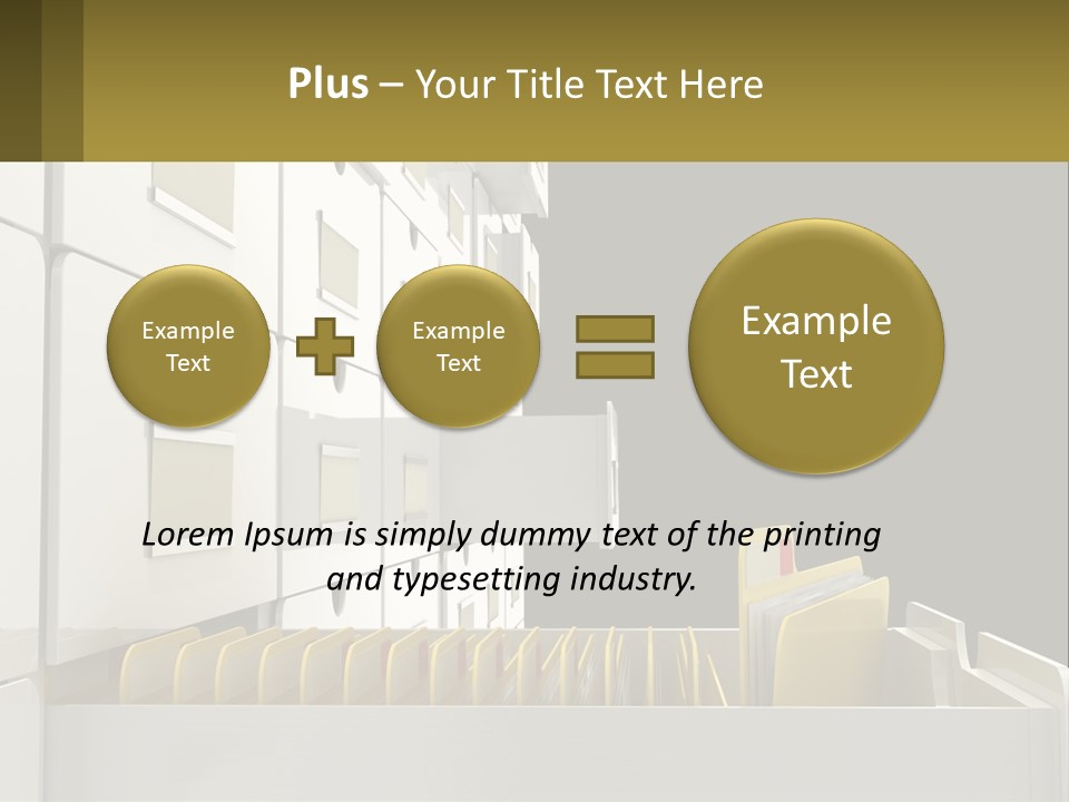 A File Cabinet With Files And Folders In It PowerPoint Template