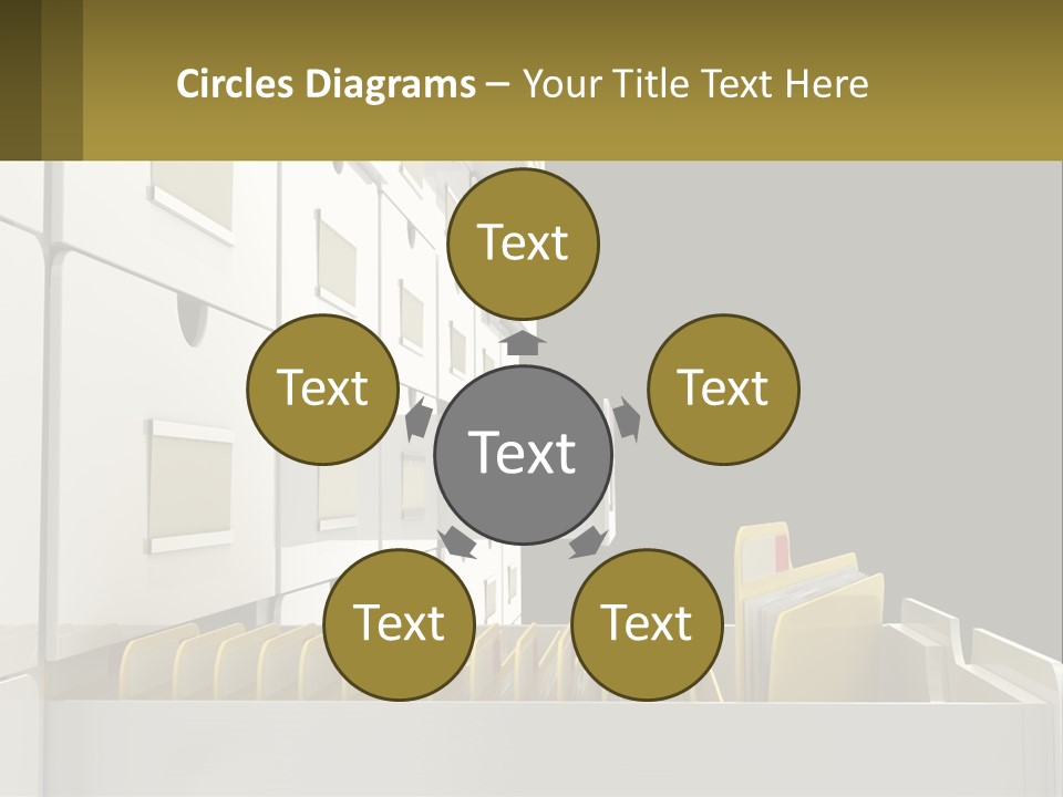 A File Cabinet With Files And Folders In It PowerPoint Template