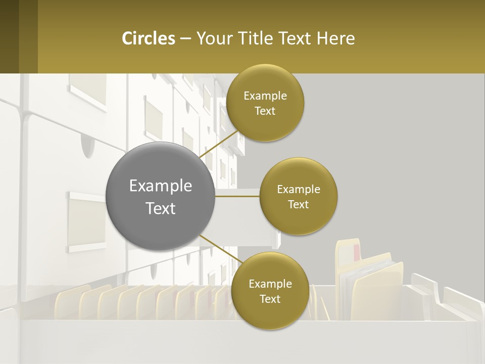 A File Cabinet With Files And Folders In It PowerPoint Template