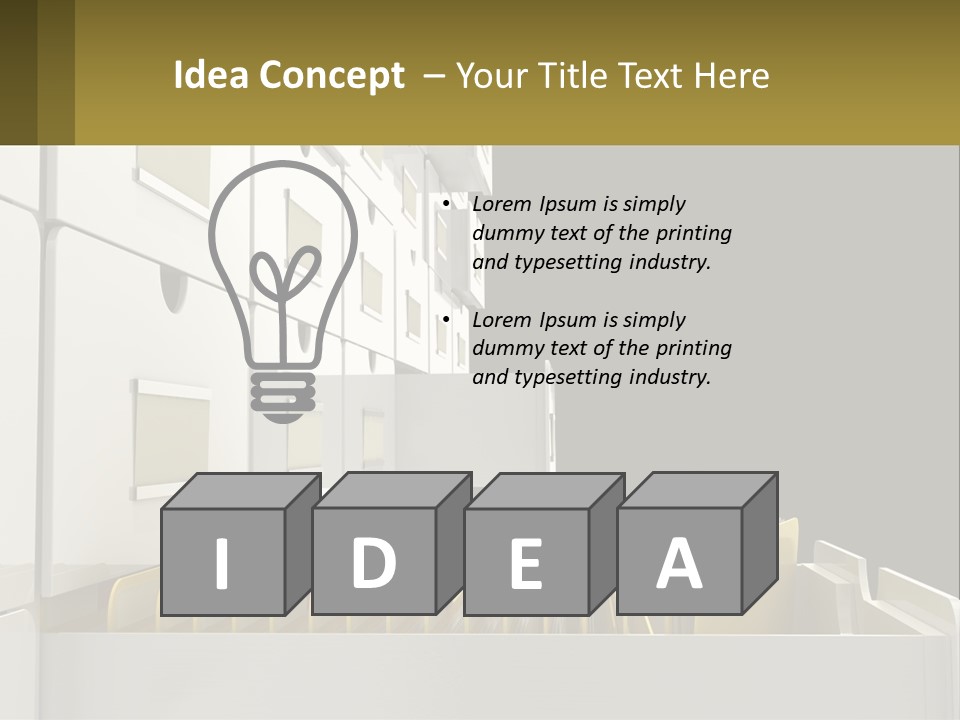 A File Cabinet With Files And Folders In It PowerPoint Template