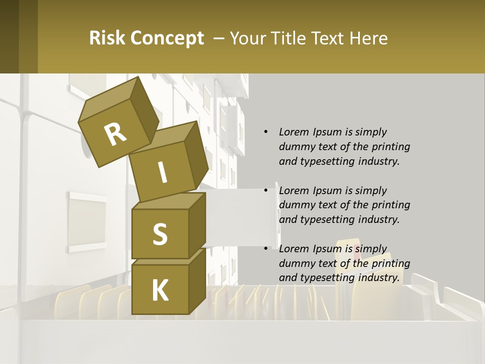 A File Cabinet With Files And Folders In It PowerPoint Template