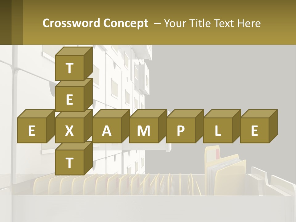 A File Cabinet With Files And Folders In It PowerPoint Template