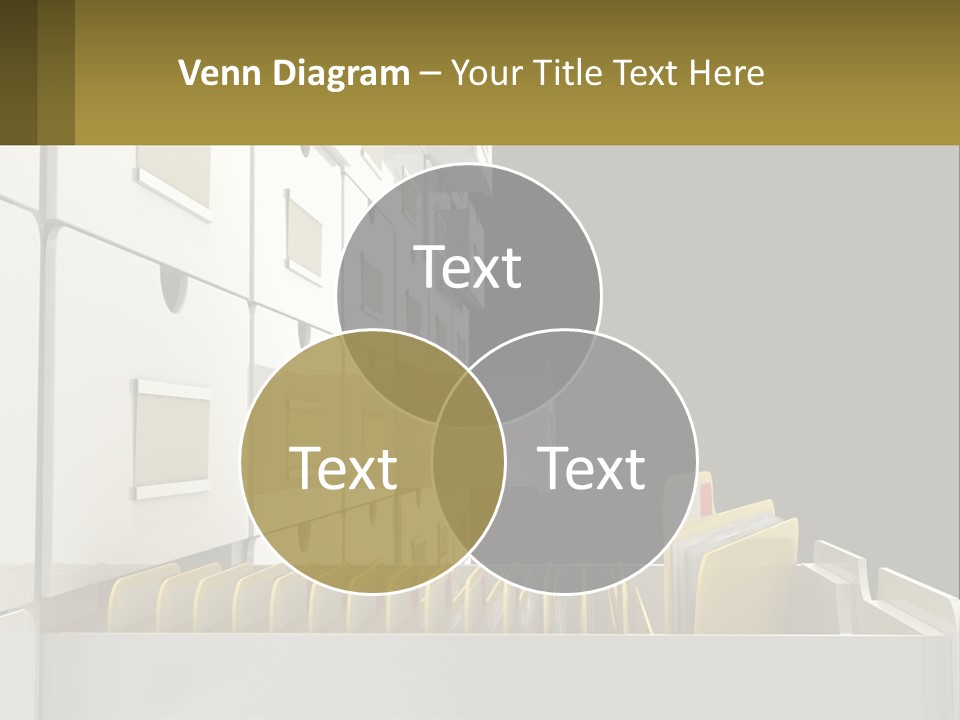 A File Cabinet With Files And Folders In It PowerPoint Template