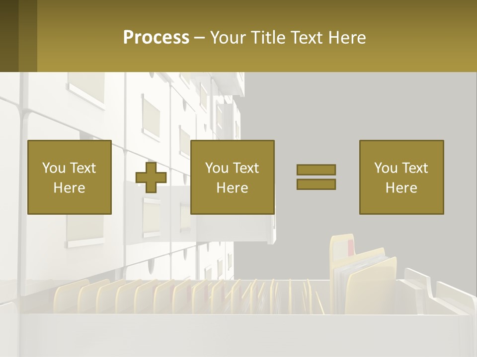 A File Cabinet With Files And Folders In It PowerPoint Template