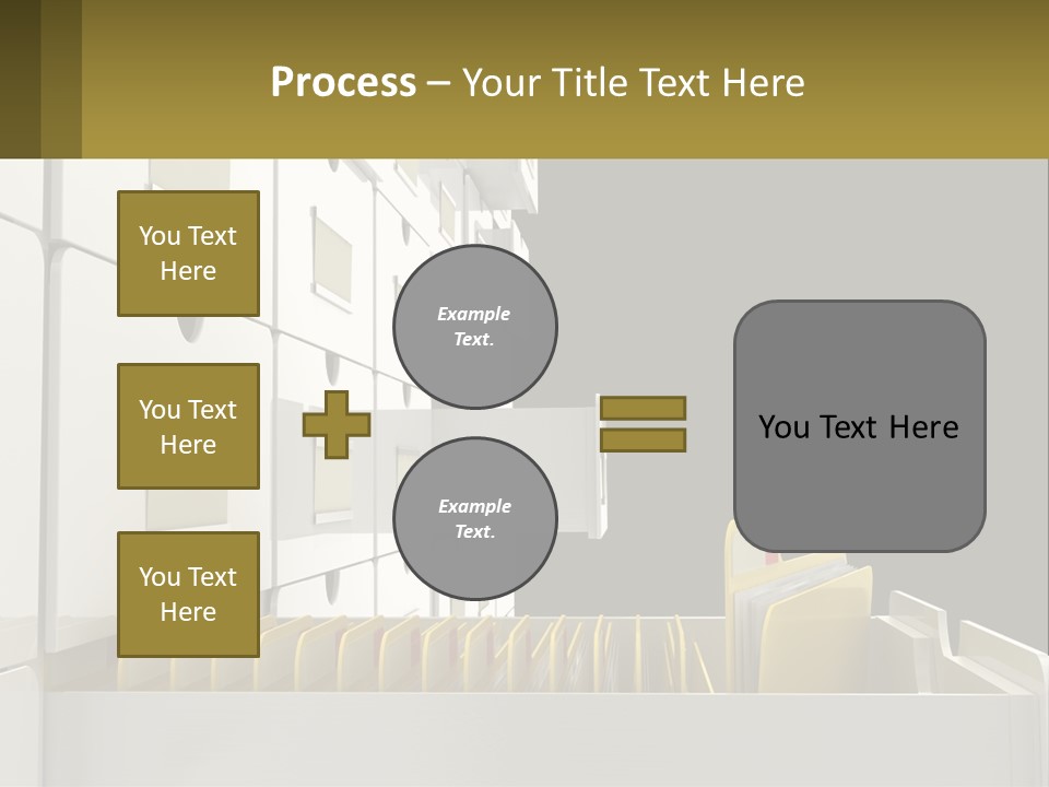 A File Cabinet With Files And Folders In It PowerPoint Template