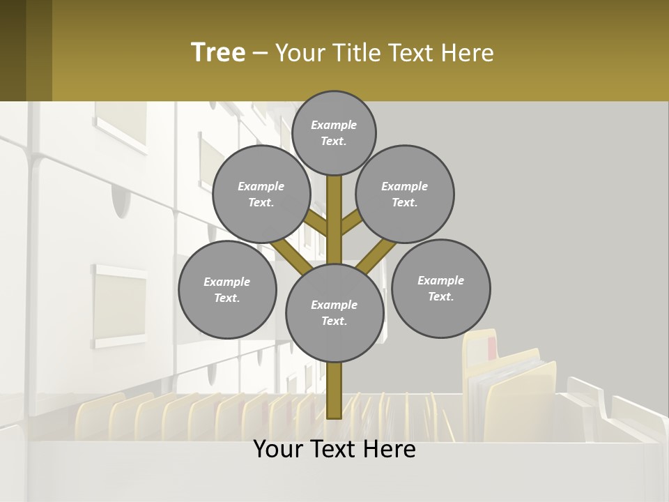 A File Cabinet With Files And Folders In It PowerPoint Template