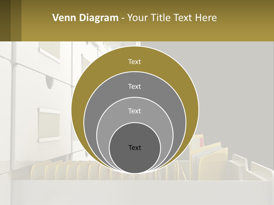 A File Cabinet With Files And Folders In It PowerPoint Template