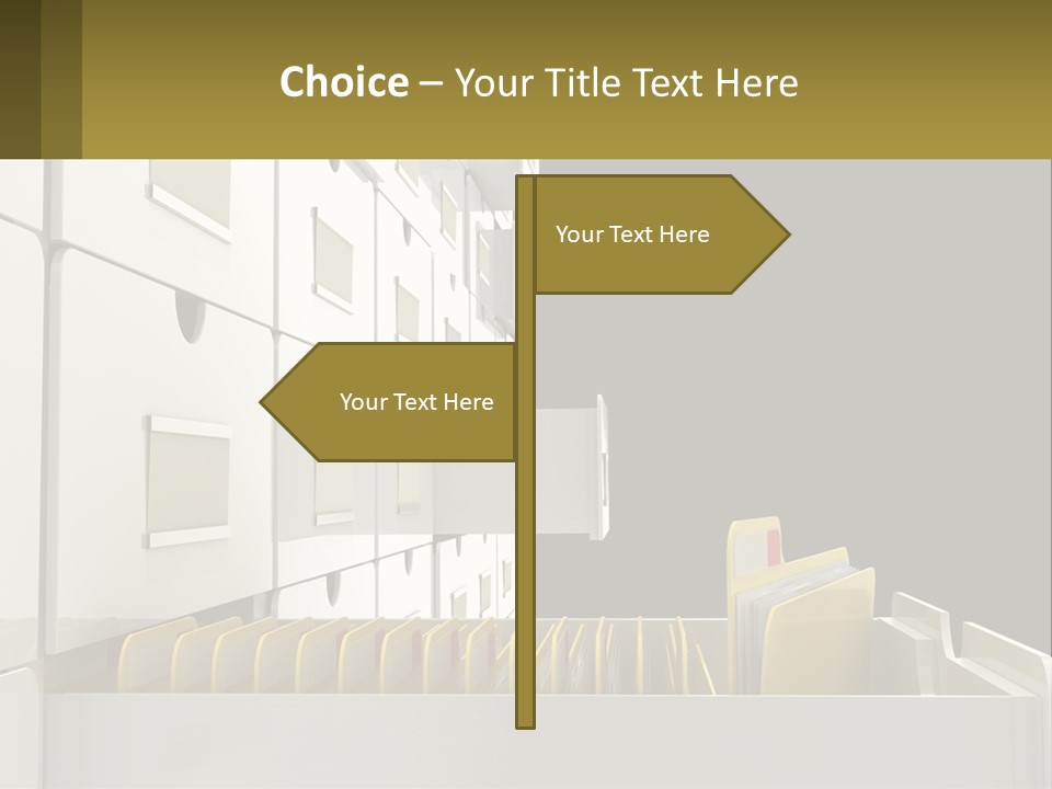 A File Cabinet With Files And Folders In It PowerPoint Template
