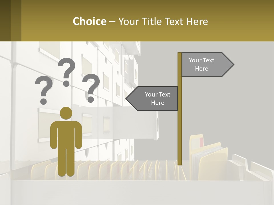 A File Cabinet With Files And Folders In It PowerPoint Template