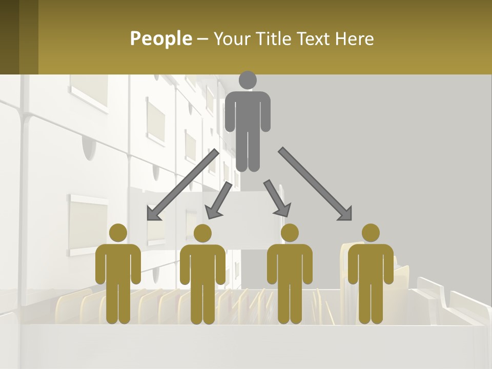 A File Cabinet With Files And Folders In It PowerPoint Template