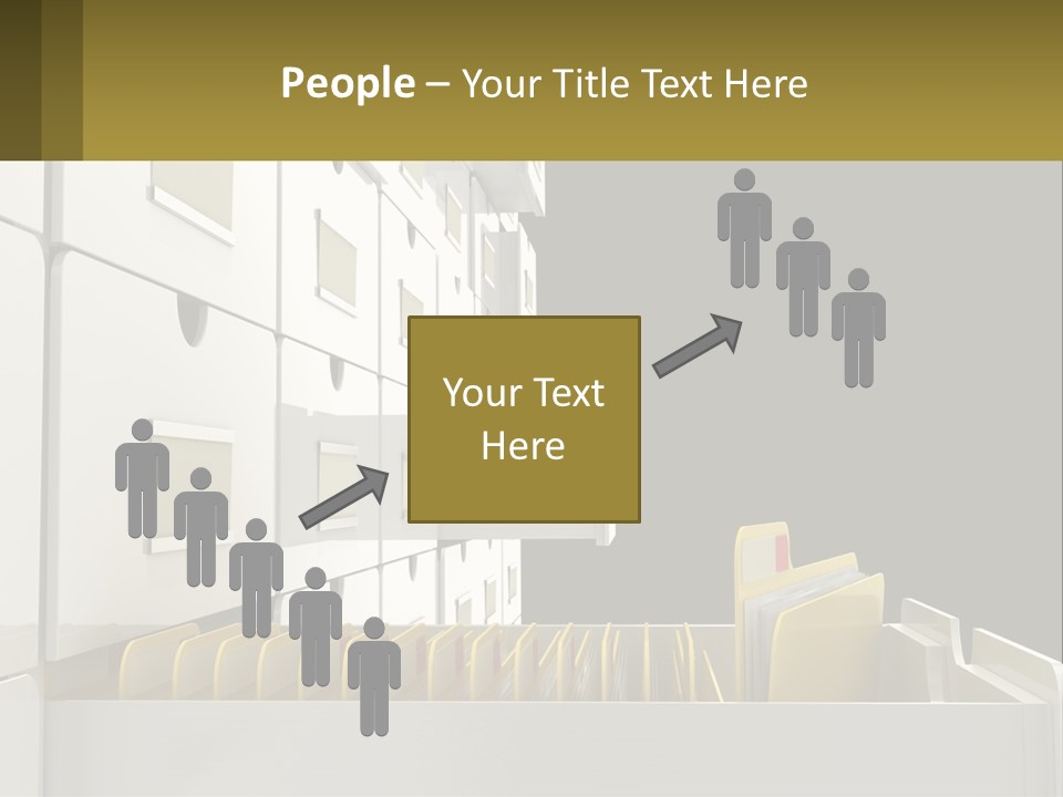 A File Cabinet With Files And Folders In It PowerPoint Template
