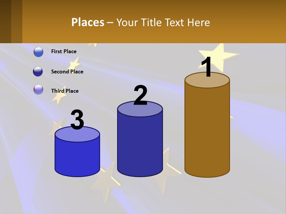 A Blue Background With Gold Stars On It PowerPoint Template