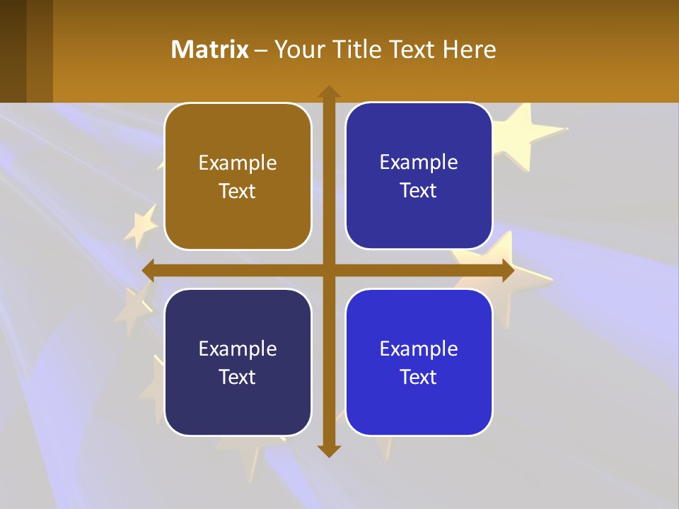 A Blue Background With Gold Stars On It PowerPoint Template