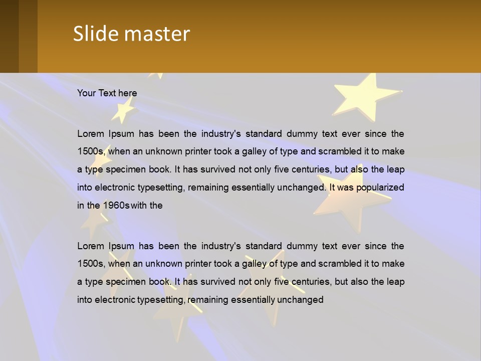 A Blue Background With Gold Stars On It PowerPoint Template