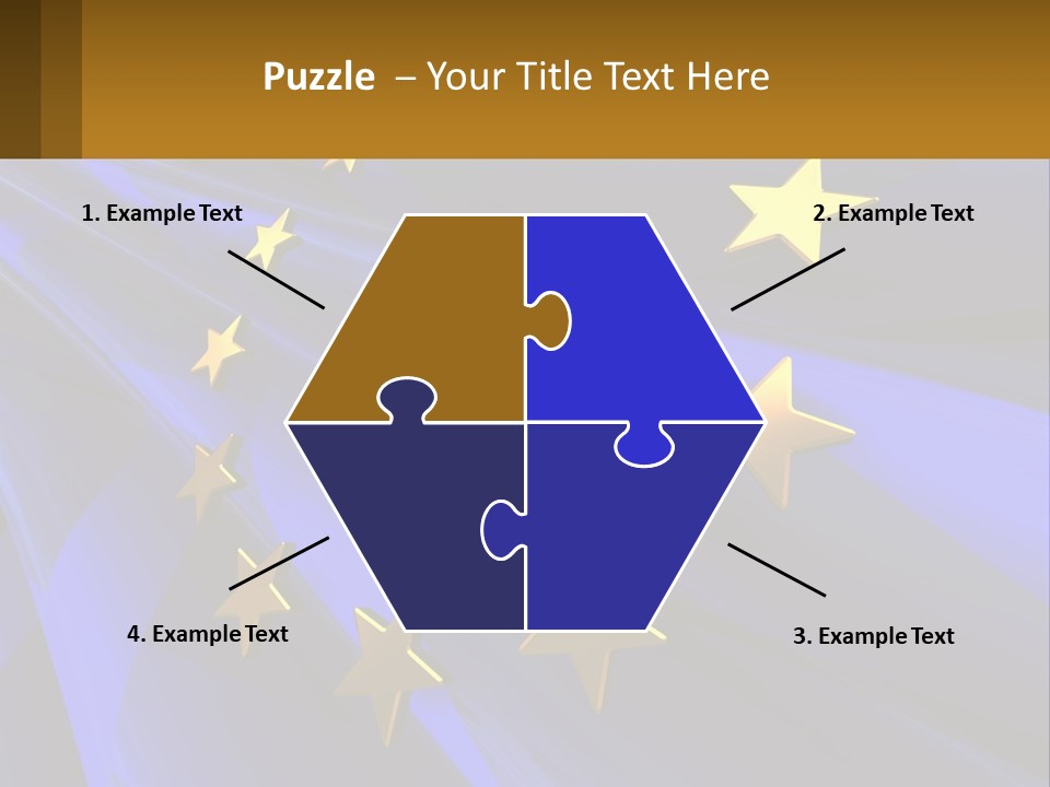 A Blue Background With Gold Stars On It PowerPoint Template