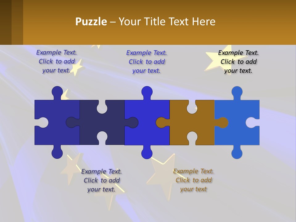 A Blue Background With Gold Stars On It PowerPoint Template