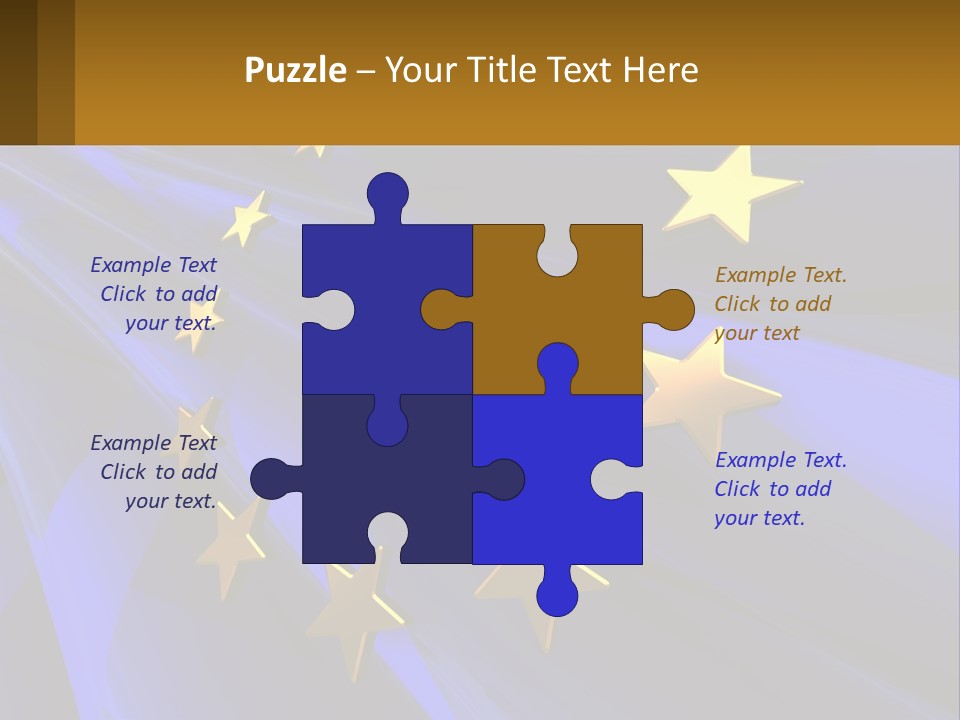 A Blue Background With Gold Stars On It PowerPoint Template