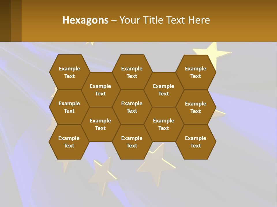 A Blue Background With Gold Stars On It PowerPoint Template