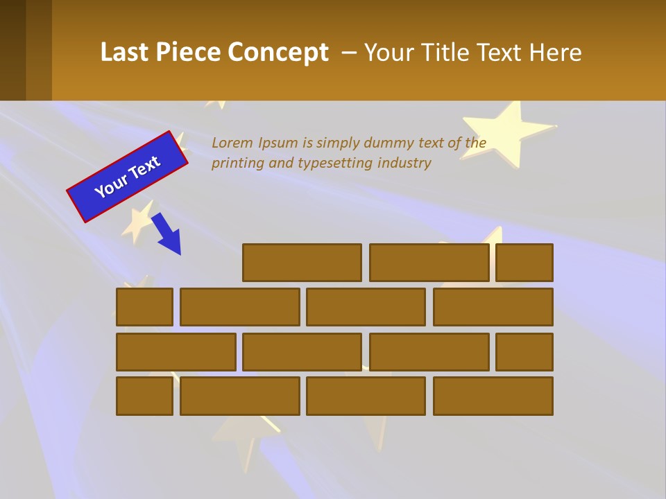 A Blue Background With Gold Stars On It PowerPoint Template