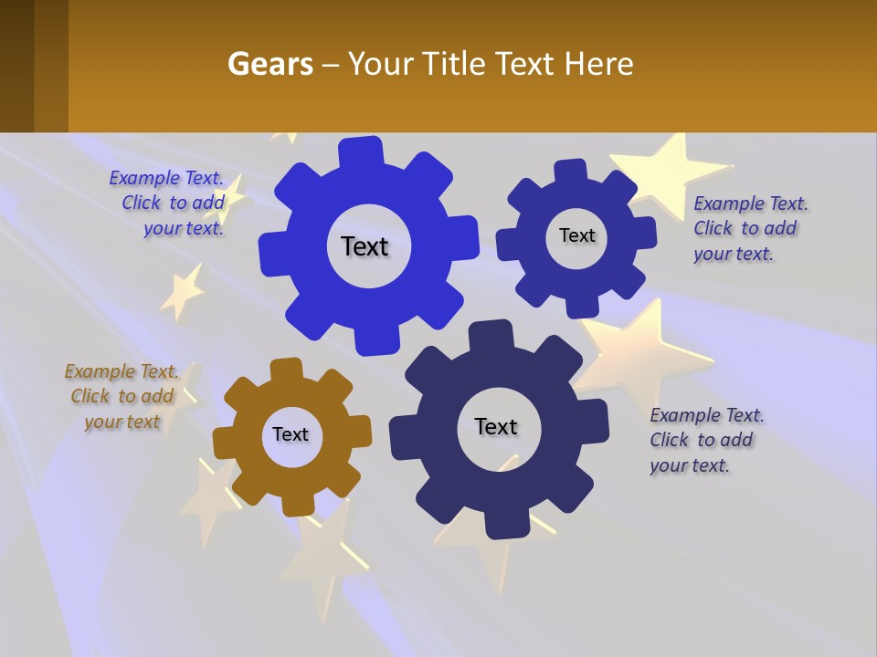 A Blue Background With Gold Stars On It PowerPoint Template