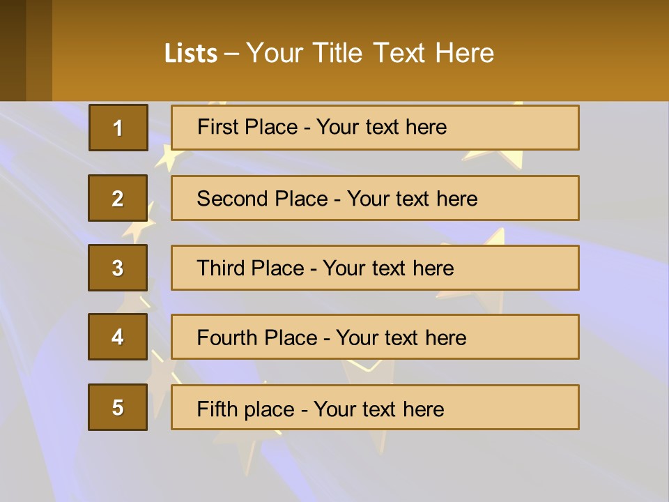 A Blue Background With Gold Stars On It PowerPoint Template