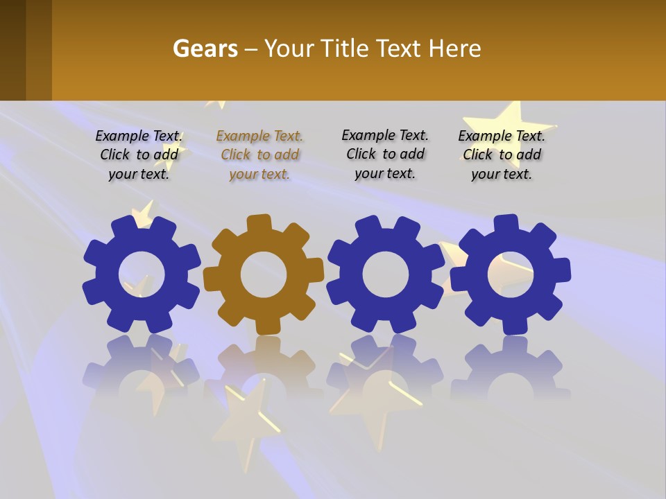 A Blue Background With Gold Stars On It PowerPoint Template