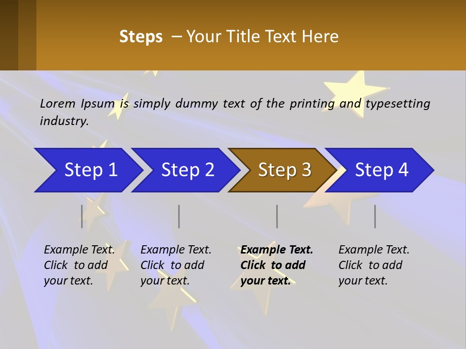 A Blue Background With Gold Stars On It PowerPoint Template