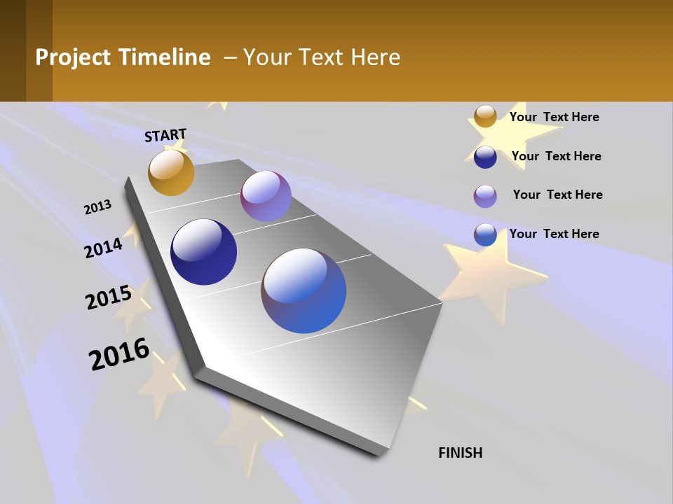 A Blue Background With Gold Stars On It PowerPoint Template