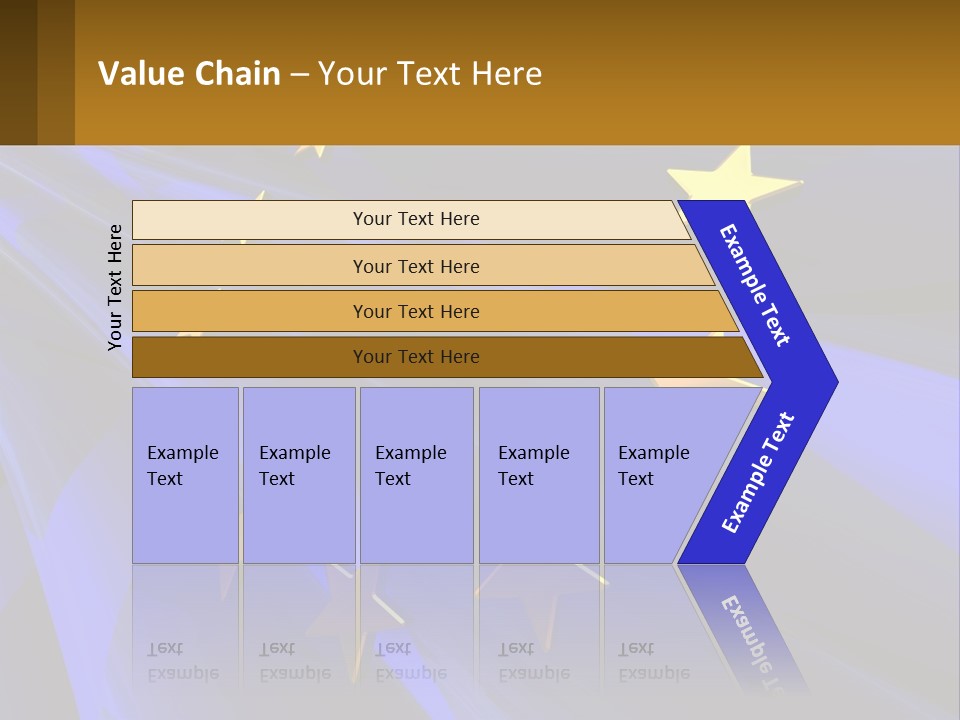 A Blue Background With Gold Stars On It PowerPoint Template