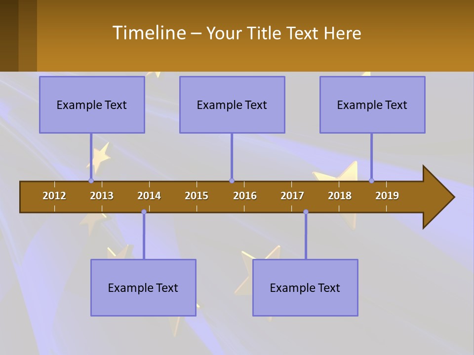 A Blue Background With Gold Stars On It PowerPoint Template