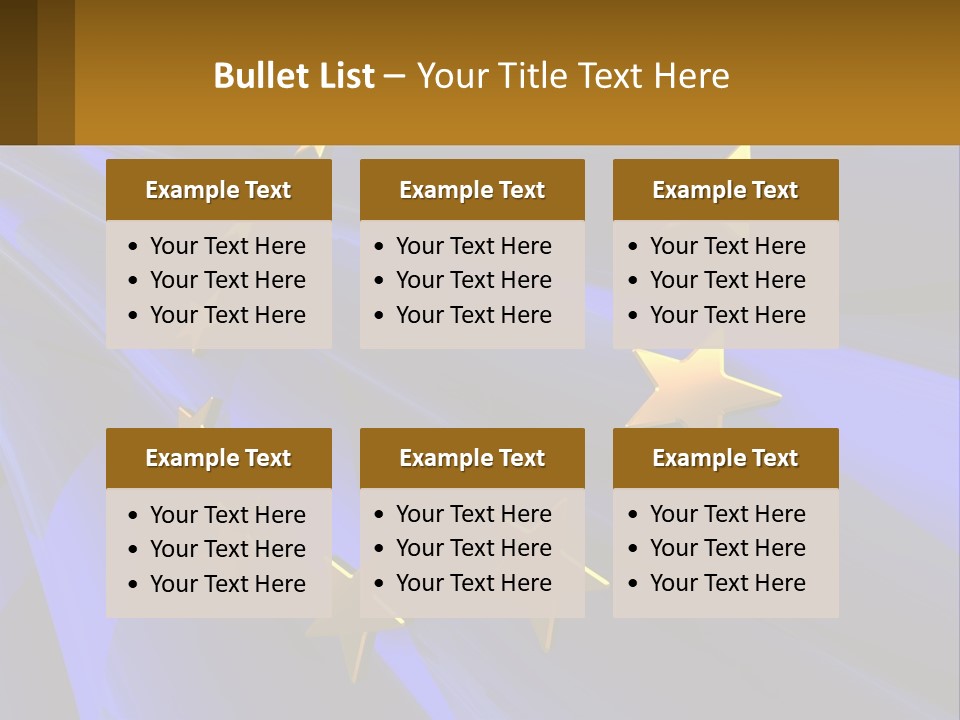 A Blue Background With Gold Stars On It PowerPoint Template