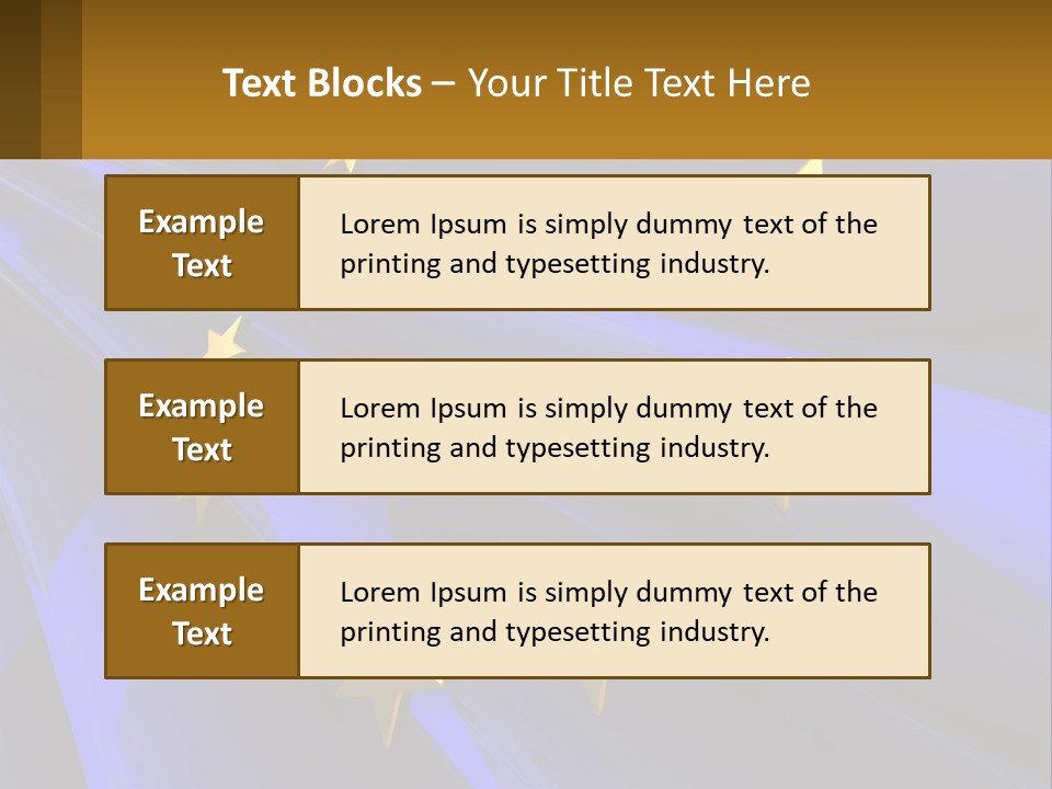 A Blue Background With Gold Stars On It PowerPoint Template