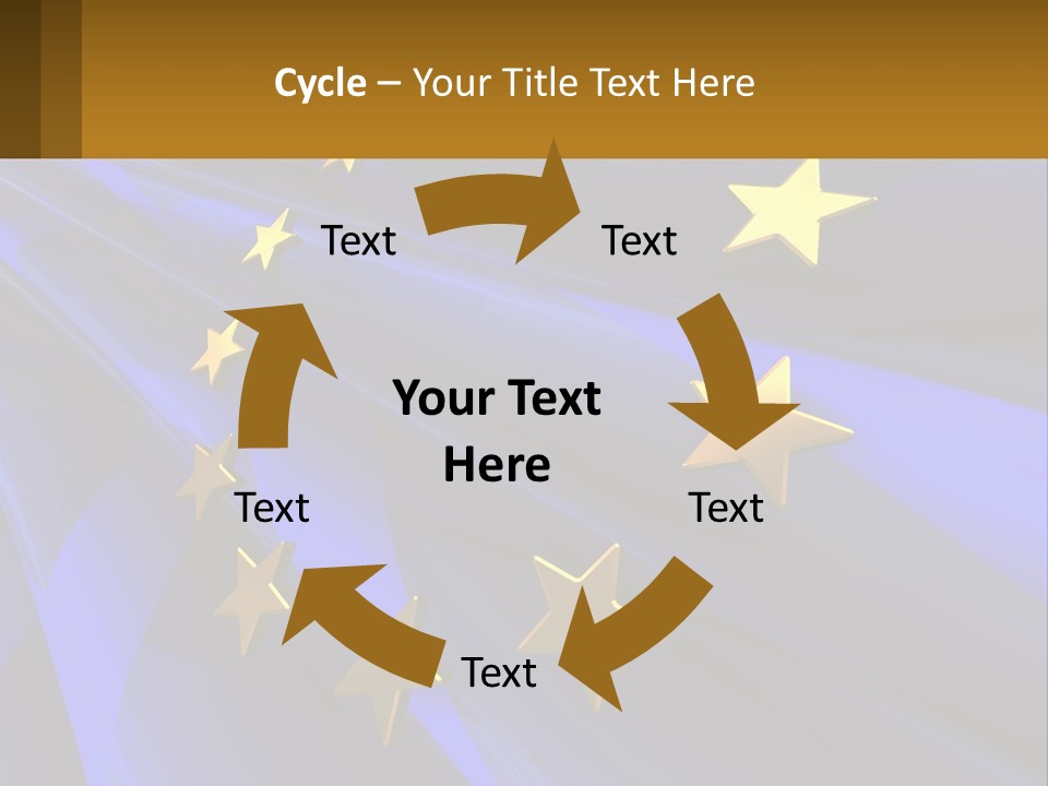 A Blue Background With Gold Stars On It PowerPoint Template