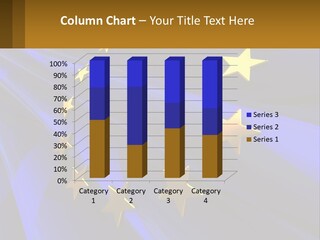 A Blue Background With Gold Stars On It PowerPoint Template