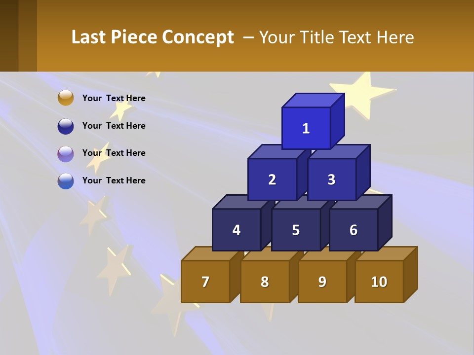 A Blue Background With Gold Stars On It PowerPoint Template