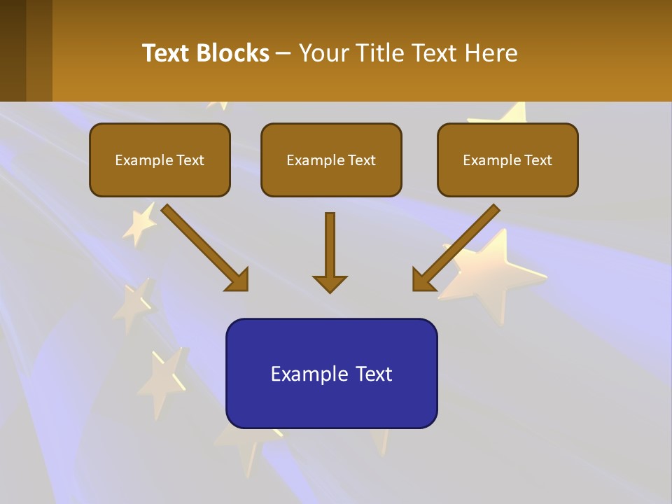 A Blue Background With Gold Stars On It PowerPoint Template