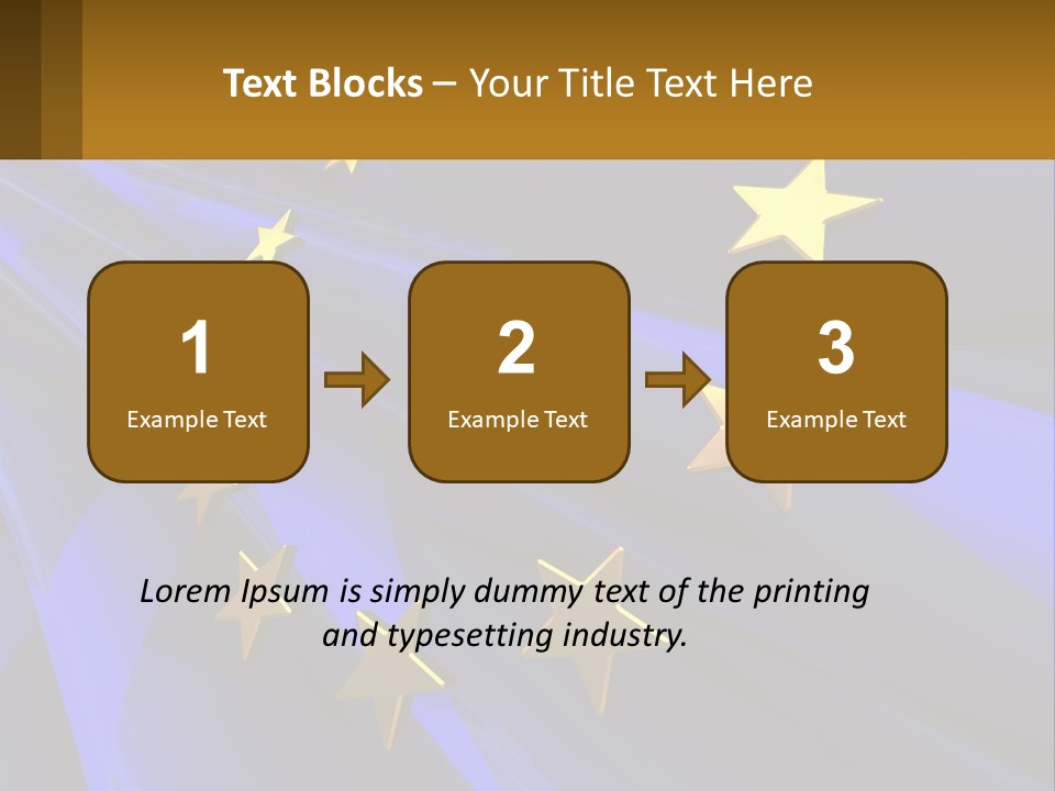 A Blue Background With Gold Stars On It PowerPoint Template