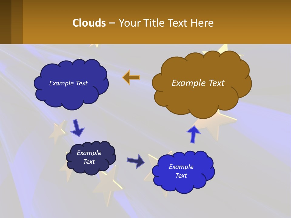A Blue Background With Gold Stars On It PowerPoint Template