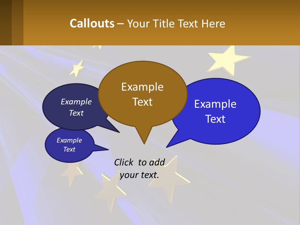 A Blue Background With Gold Stars On It PowerPoint Template