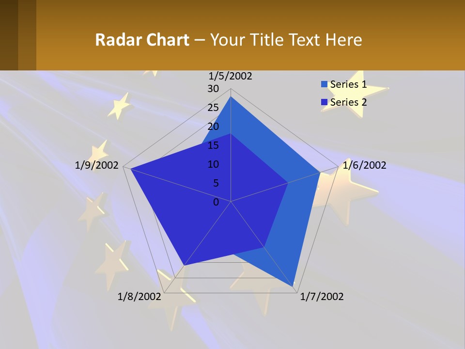 A Blue Background With Gold Stars On It PowerPoint Template