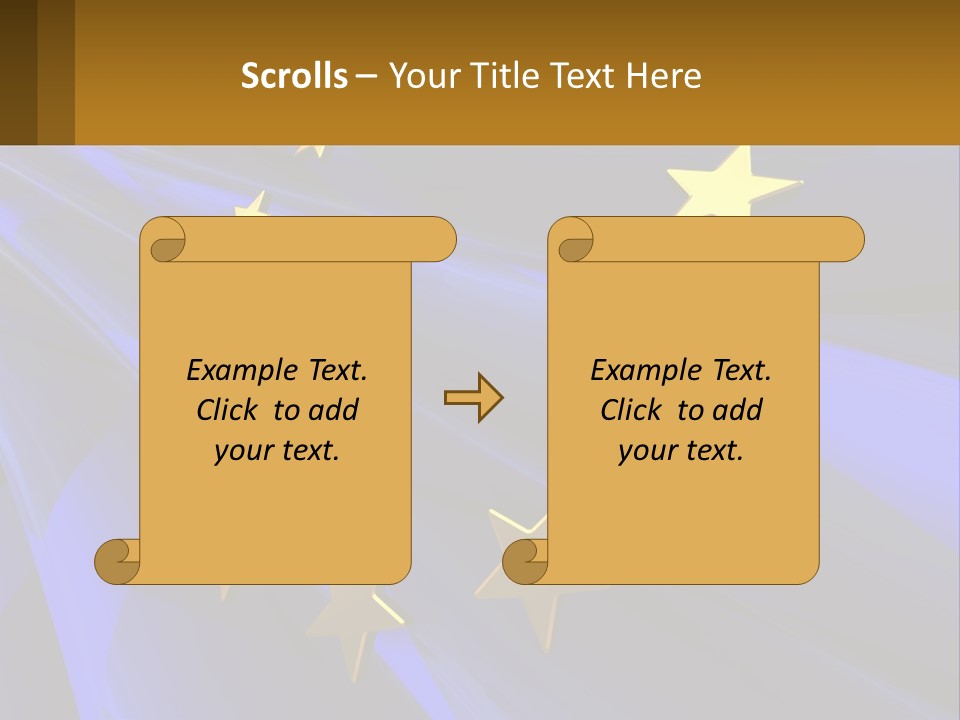 A Blue Background With Gold Stars On It PowerPoint Template