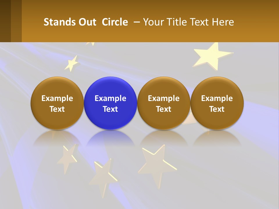 A Blue Background With Gold Stars On It PowerPoint Template