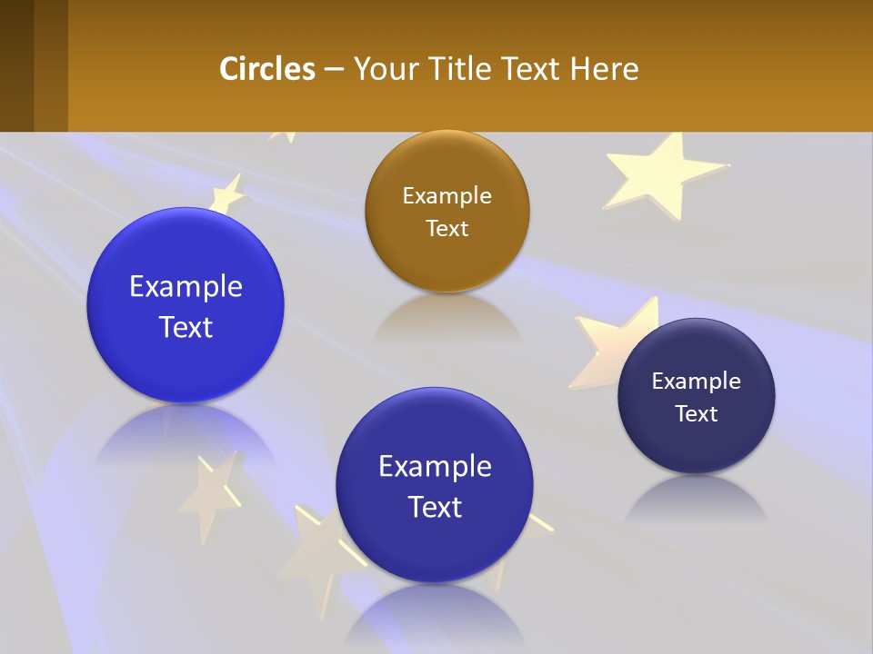 A Blue Background With Gold Stars On It PowerPoint Template