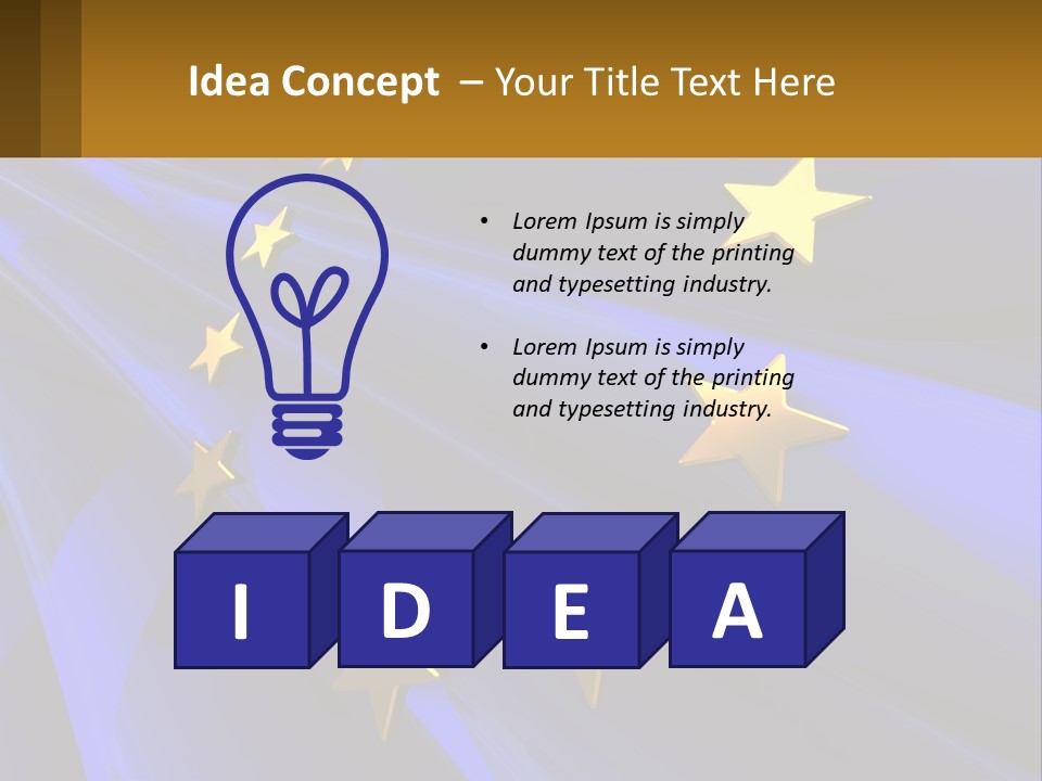 A Blue Background With Gold Stars On It PowerPoint Template