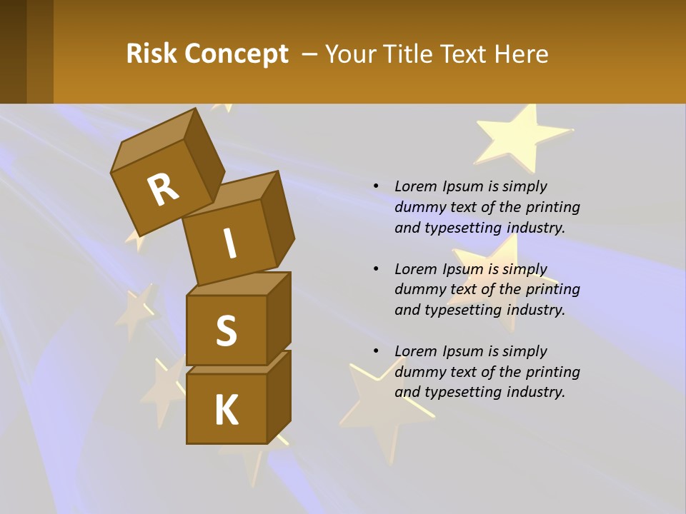 A Blue Background With Gold Stars On It PowerPoint Template