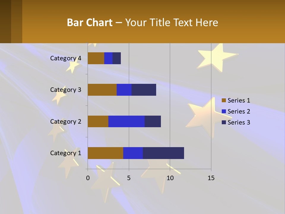 A Blue Background With Gold Stars On It PowerPoint Template
