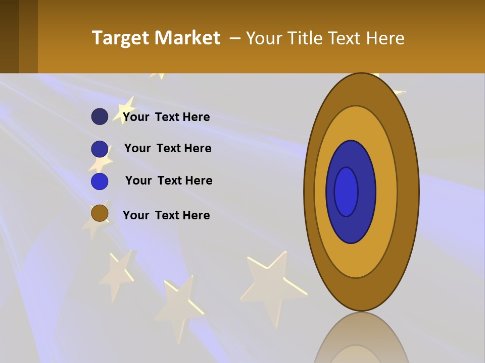 A Blue Background With Gold Stars On It PowerPoint Template