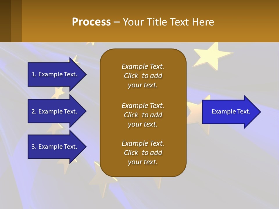 A Blue Background With Gold Stars On It PowerPoint Template