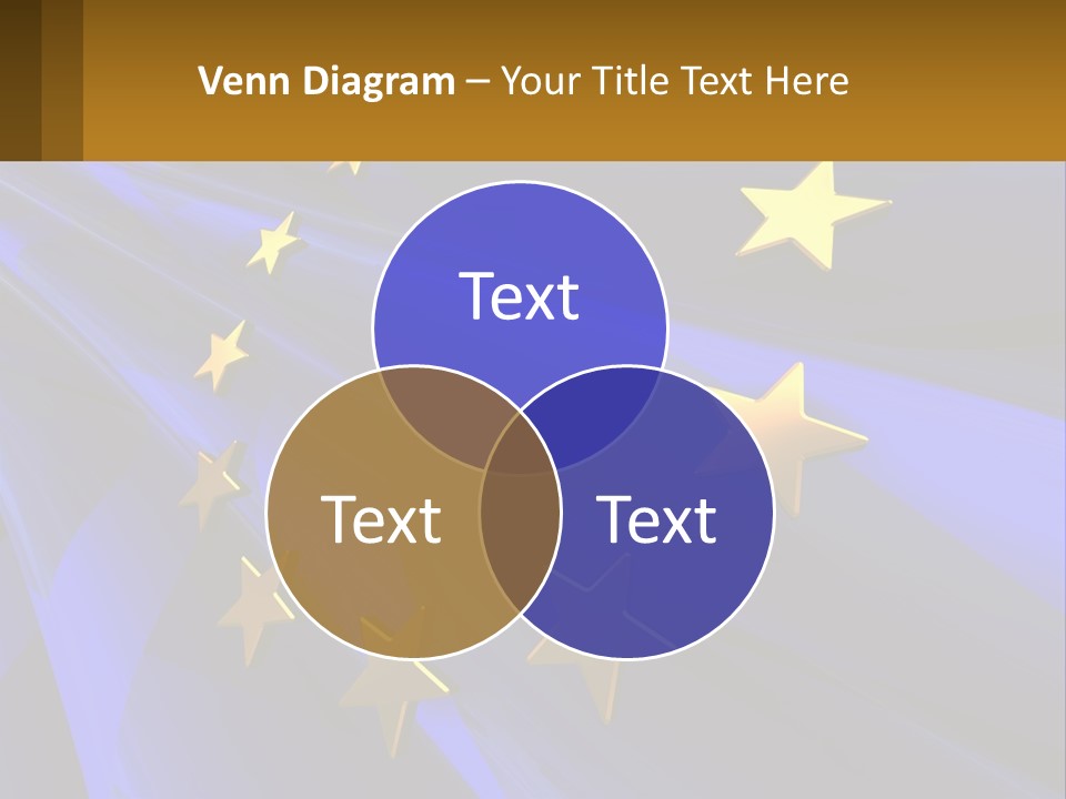 A Blue Background With Gold Stars On It PowerPoint Template