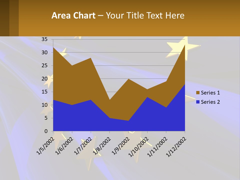 A Blue Background With Gold Stars On It PowerPoint Template